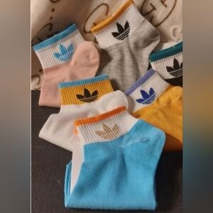 Vibrant Multi-color Addidas Ankle Socks size W7-9